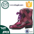 Femmes wellies logo personnalisé cheville haut plat ventes chaudes dentelle casual chaussures B-813